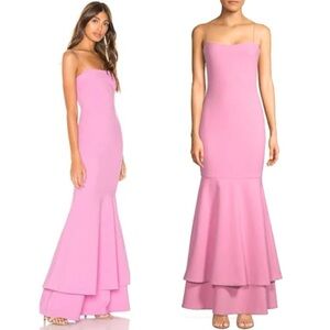 Likely Pink Aurora Mermaid Gown Tiered Maxi Dress